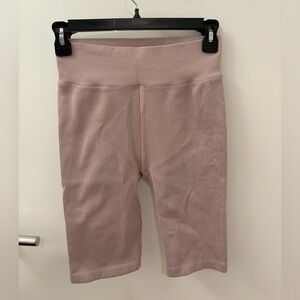 Women's Ribbed Pink Workout Shorts (size S)